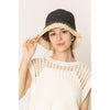 DIONA J TWO TONE STRAW BUCKET HAT ONE SIZE COLOR BLACK