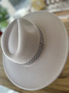 Structured wide brim panama hat in vegan felt