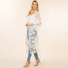 DIONA J  FLOWER MESH KIMONO COVER UP ONE SIZE COLOR WHITE