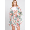 DIONA J FLOWER PATTERN FRILL KIMONO ONE SIZE MULTICOLOR