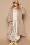 POL Flower Lace Trim Open Front Longline Cardigan