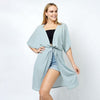 DIONA J DRAWSTRING JERSEY KIMONO ONE SIZE COLOR GREY