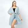DIONA J DRAWSTRING JERSEY KIMONO ONE SIZE COLOR GREY