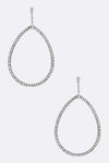 Crystal Pave Teardrop Hoop Earrings