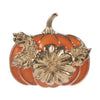 Pumpkin with Metal Flower Single Brooch
