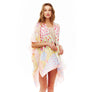DIONA J MULTI PRINTED SILK KIMONO ONE SIZE COLOR RED