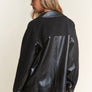 J.NNA Faux Leather Sherpa Contrast Snap Down Jacket