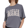 Diona J MAMA CHeckered Mother's Day Graphic Tees Relaxed Crop Top