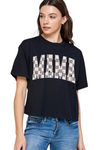 Diona J MAMA CHeckered Mother's Day Graphic Tees Relaxed Crop Top