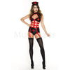 Perky Nurse 2 Pc Wet look black Women’s Halloween Cosplay Costume Set Sz M/L