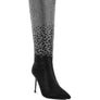 Orymple Shiny Rhinestone Studded Calf Boots