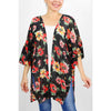 DIONA J FASHION FLORAL KIMONO ONE SIZE COLOR BLACK