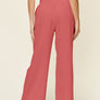 Double Take Full Size Texture Smocked Waist Wide Leg Pants