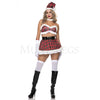 School Girl Santa 6 Pc Multicolor Plaid Christmas Halloween Women Costume Sz XS