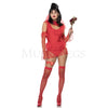 Beetle Wedding Bride 5 Pc Sleeveless Red Bodysuit Ruffled Costume Set Size M/L