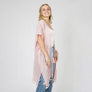 DIONA J PEARL DECO TRIM KIMONO W/DRAW STRIN ONE SIZE COLOR PINK