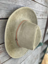 Faux suede wide brim panama hat with braided band