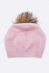 Raccoon Fur PomPom Pre-Sewed Slouchy Beanie