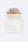 Raccoon Fur PomPom Pre-Sewed Slouchy Beanie