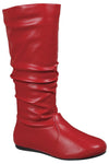 Women Leather Slouchy Flat Boot (SELENA-24)