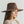 Faux suede wide brim panama hat with braided band