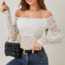 Off-Shoulder Long Sleeve Lace Top