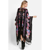 DIONA J FLORAL LACE KIMONO ONE SIZE COLOR BLACK