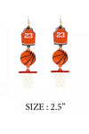 SPORTS BALL UNIFORM ACRYLIC DROP HOOK EARRING