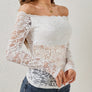Off-Shoulder Long Sleeve Lace Top
