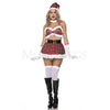 School Girl Santa 6 Pc Multicolor Plaid Christmas Halloween Women Costume Sz S/M