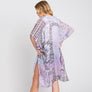 DIONA J PAISLEY FLOWER PRINT KIMONO CARDIGAN ONE SIZE COLOR PURPLE