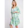 DIONA J FRONT ROPE FLOWER PRINT KIMONO ONE SIZE COLOR YELLOW