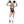 Gothic Cheerleader 5 Pc White Black Skeleton Skull Print Bodysuit Costume Sz XS