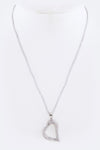 CZ Open Heart Pendant Necklace