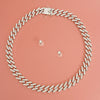 Iced Silver Square Cuban Chain Necklace