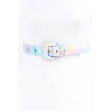 DIONA J HOLOGRAPHIC PLUSSIZE FASHION BELT COLOR SILVER