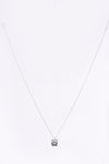 Twist ring and square pendant necklace set -silver