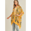 DIONA J FLOWER PATTERN KIMONO CARDIGAN ONE SIZE COLOR YELLOW