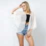 DIONA J DOT FOIL PRINT SHEER KIMONO ONE SIZE COLOR WHITE