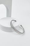 OPEN METAL CUFF BRAIDED BRACELET