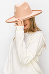 Vegan Felt Panama Upturned Brim HAT FOR WOMEN