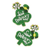 St. Patrick's Day Seed Bead Clover Shaped Handmade Beadead Embroidery Earring