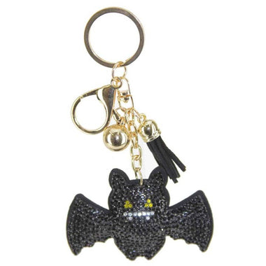 Rhinestone Bat Keychain with Tassel
