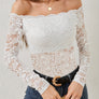 Off-Shoulder Long Sleeve Lace Top