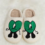 Melody Love Heart Print Plush Slippers
