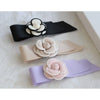 Camelia ribbed ribbon Hair Pins Beige