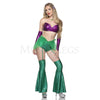 Magestic Mermaid 6 Pc Metallic Mermaid Scales Halloween Women's Costume Size XS