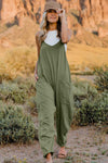 Double Take Full Size V-Neck Sleeveless Jumpsuit with Pockets