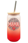 Diona J Mother's Day Gift Colored MAMA 18oz Tumbler Stack Cup With Bamboo Lid and Steel Straw