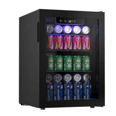 ICYGLEE Beverage Refrigerator 2.7cu.ft 100 Can Mini Fridge for Beer Drinks Wines Freestanding Fridge Blue LED for Home Dorm Bar